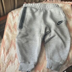 Nike Kids Light Gray Joggers with Zip Pocket